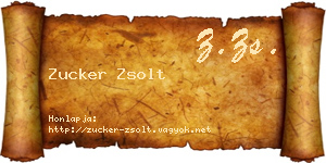 Zucker Zsolt névjegykártya